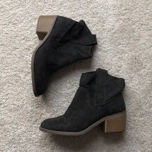 Charcoal suede ankle boots